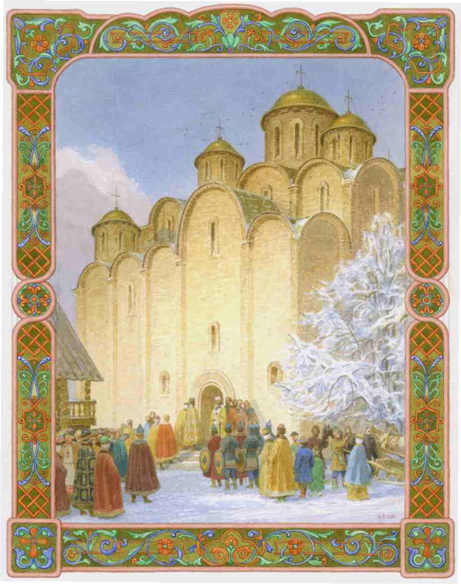 Строительство Десятинной церкови