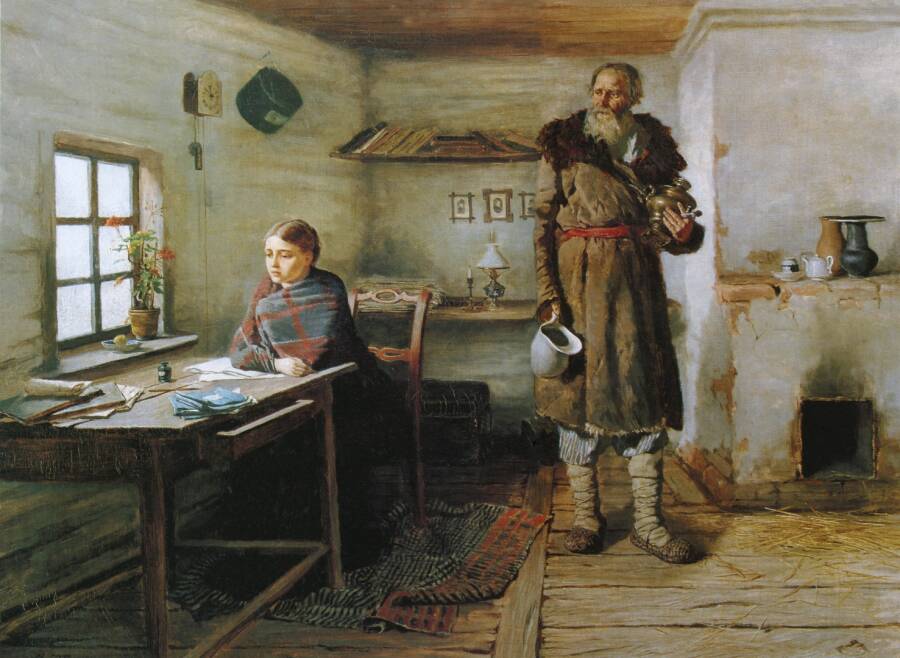 Земский учитель. Художник К.А. Трутовский