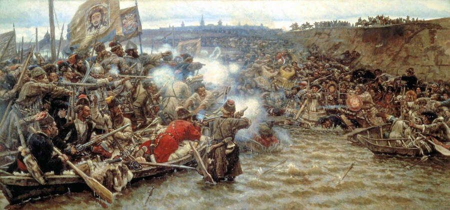 Покорение Сибири Ермаком. Художник: В.И. Суриков