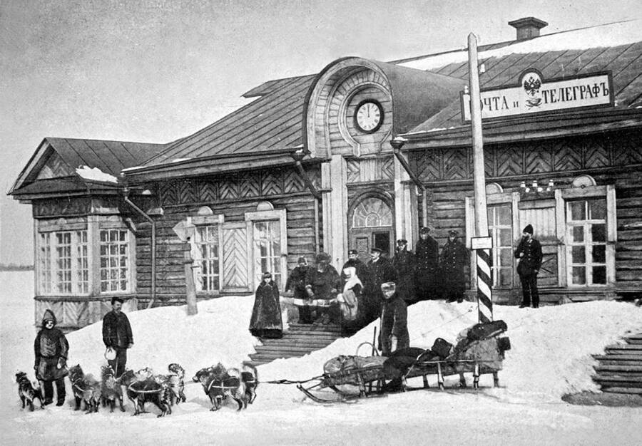 Перевозка почты на собаках в Восточной Сибири
