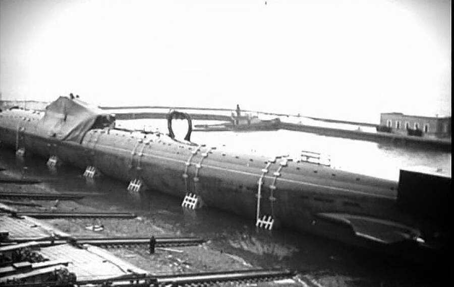 Спуск атомной подводной лодки К-3 на воду, 9 августа 1957 года