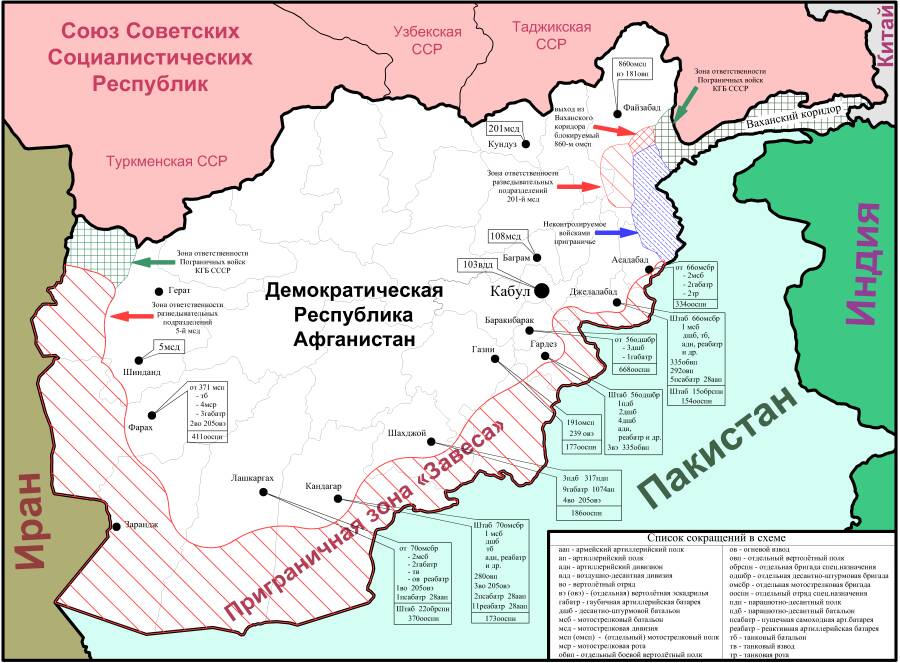 Схема приграничной полосы «Завеса». 