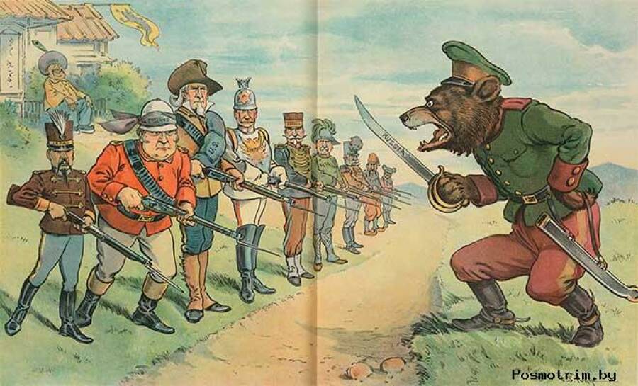 карикатура Россия - жандарм Европы.