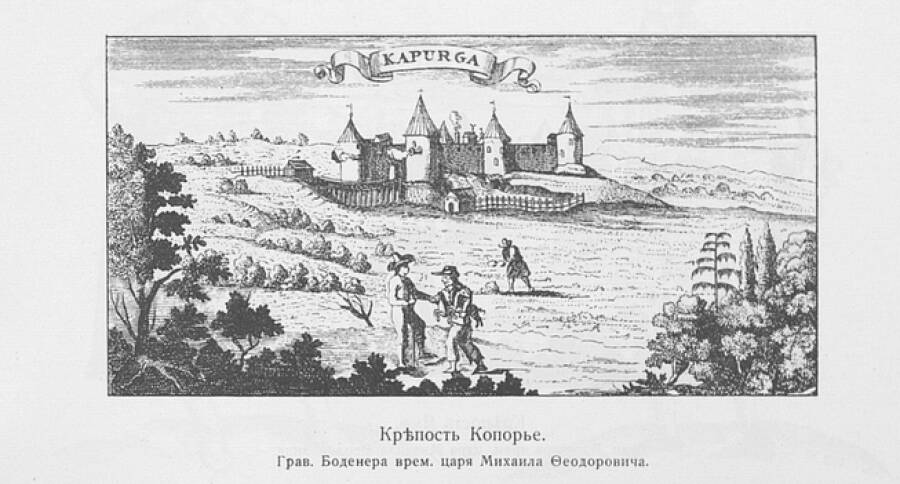 Копорье на гравюре XVII века.