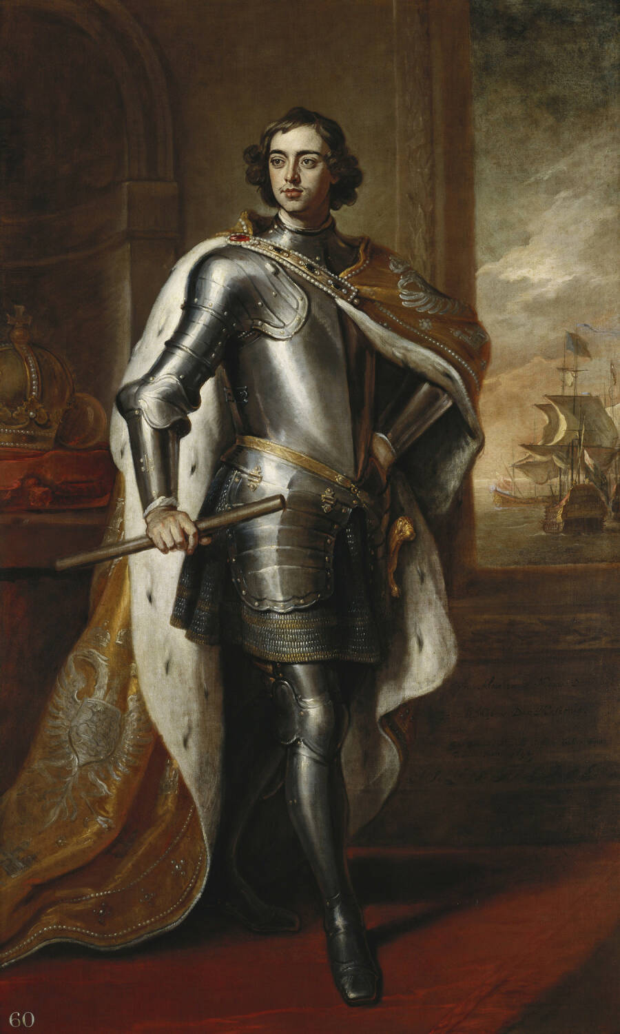 Portrait of Peter I the Great. Artist Godfrey Kneller, 1698.
