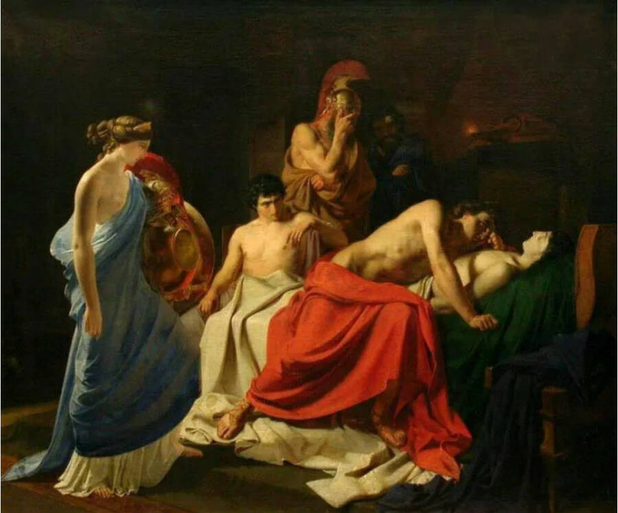 Картина «Ахиллес оплакивает Патрокла». 1855 год. Национальный художественный музей Республики Беларусь. 