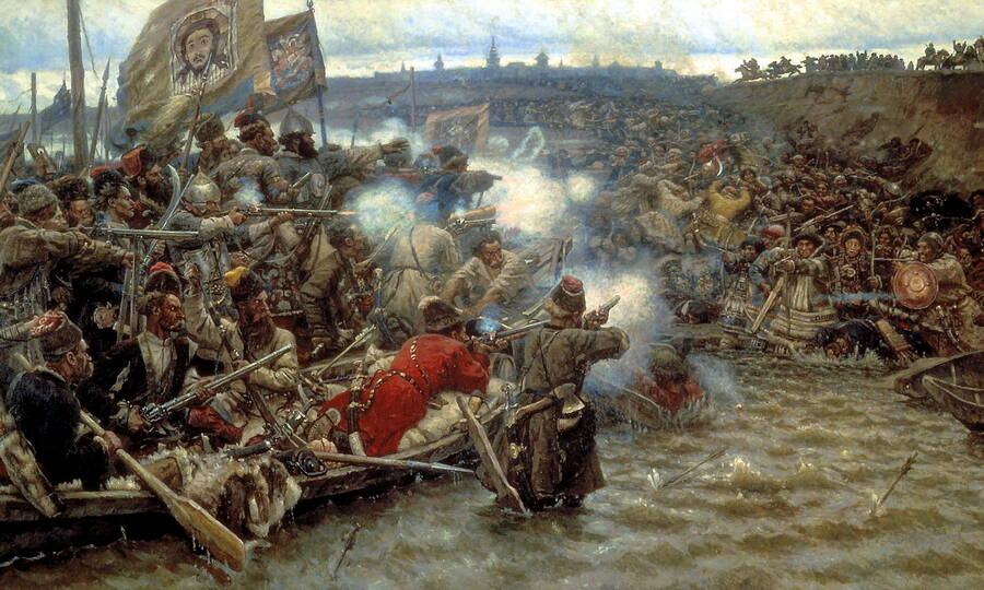  Покорение Сибири Ермаком. Художник В.И. Суриков, 1895 год. 