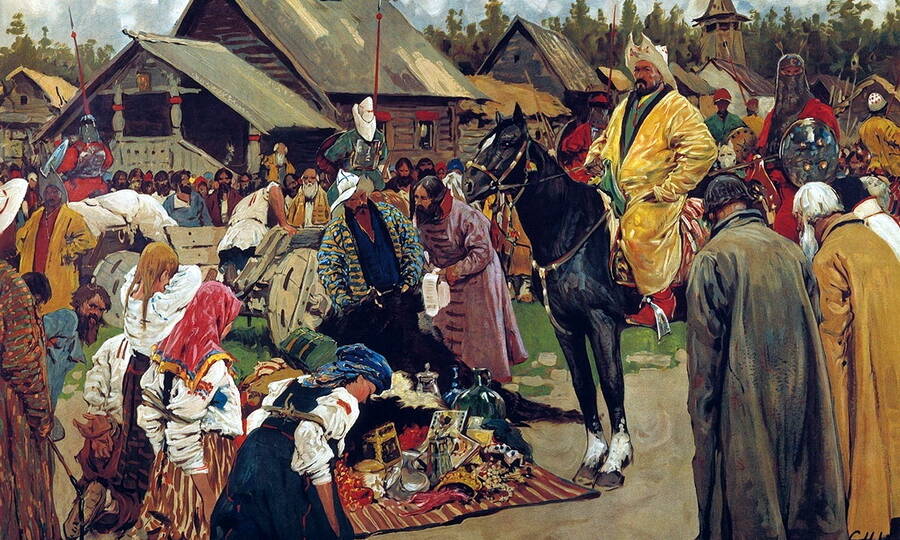 Баскаки. Художник С.В. Иванов, 1909 год. 