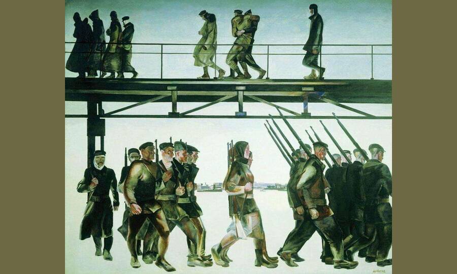 «Оборона Петрограда». Художник А.А. Дейнека, 1928 год. 