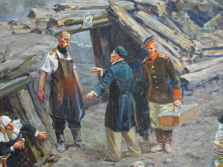 Н. И. Пирогов на панораме Оборона Севастополя.