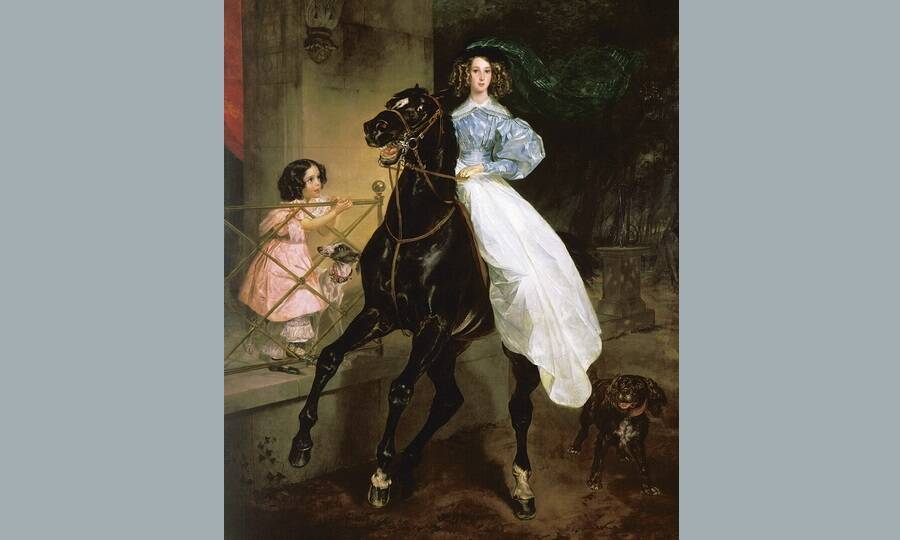 «Всадница» (фрагмент). Художник К.П. Брюллов, 1832 год.