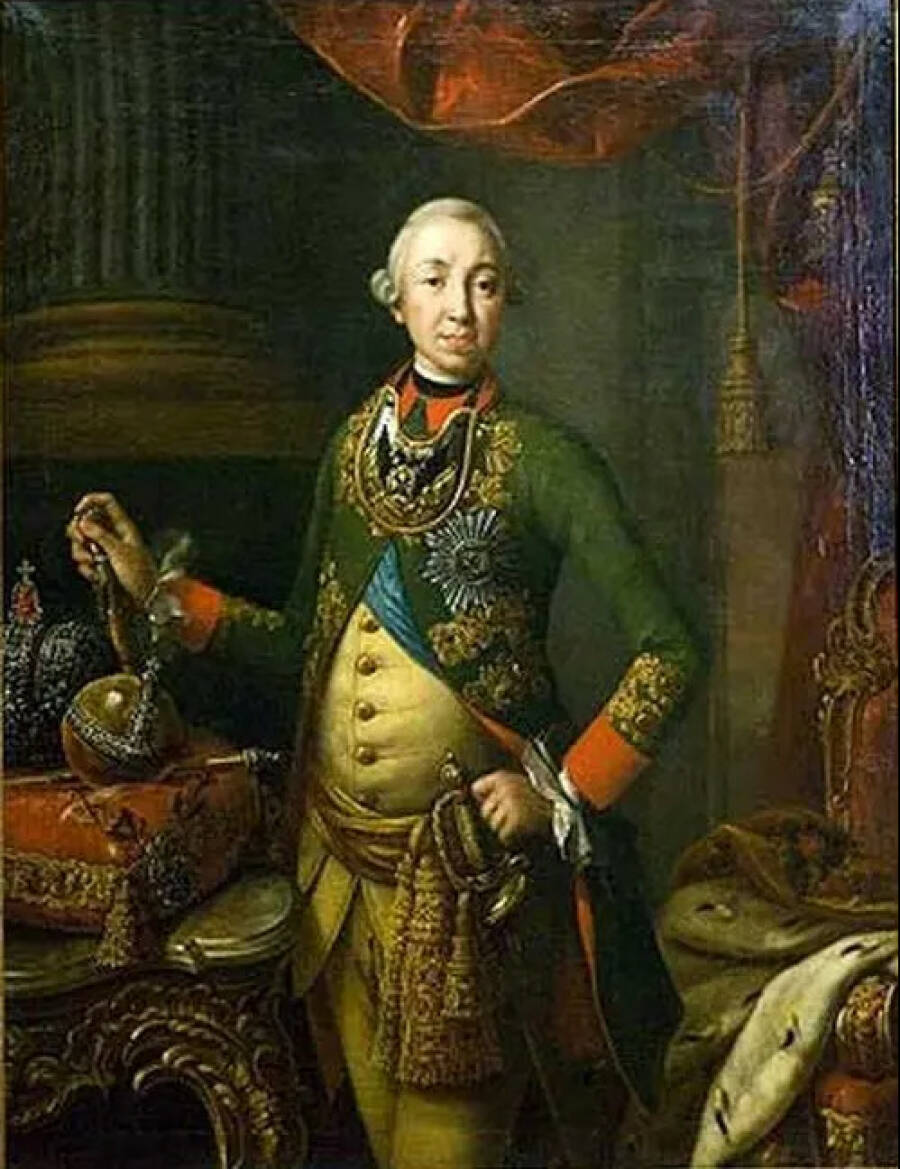 Портрет Петра III кисти Алексея Антропова. Свято-Троицкая Сергиева Лавры. 