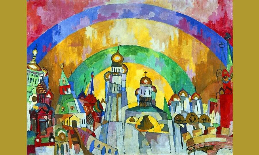 «Небозвон» («Декоративная Москва», фрагмент). Художник А.В. Лентулов, 1915 год. 