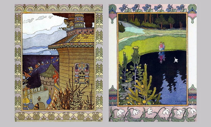 Иллюстрация к сказке «Белая уточка». Художник И.Я. Билибин, 1902 год.