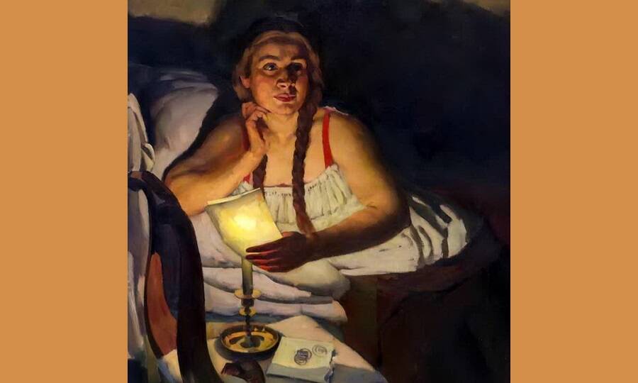 «Портрет К.А. Юон, жены художника» (фрагмент). Художник К.Ф. Юон, 1911 год. 