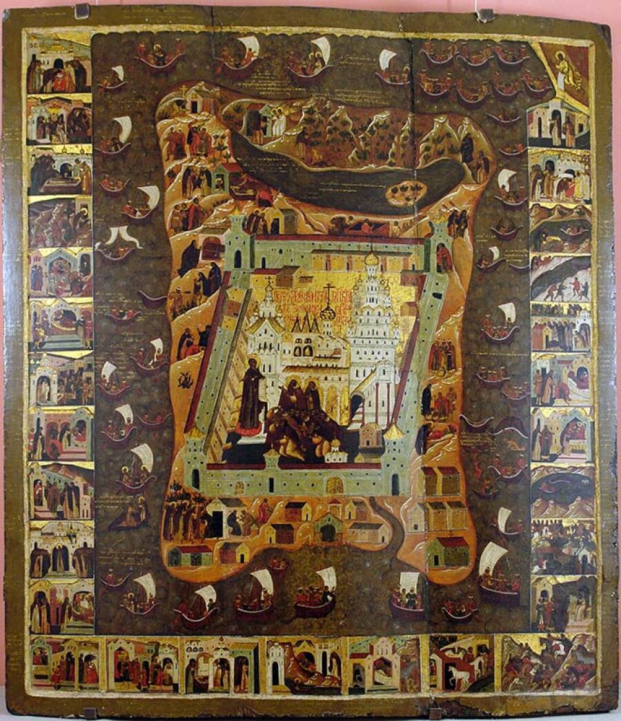 Соловецкий монастырь. Икона начала XVII века.