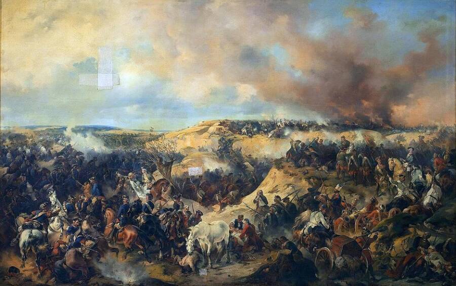Александр Евстафиевич Коцебу. «Кунерсдорфское сражение» (1848) 