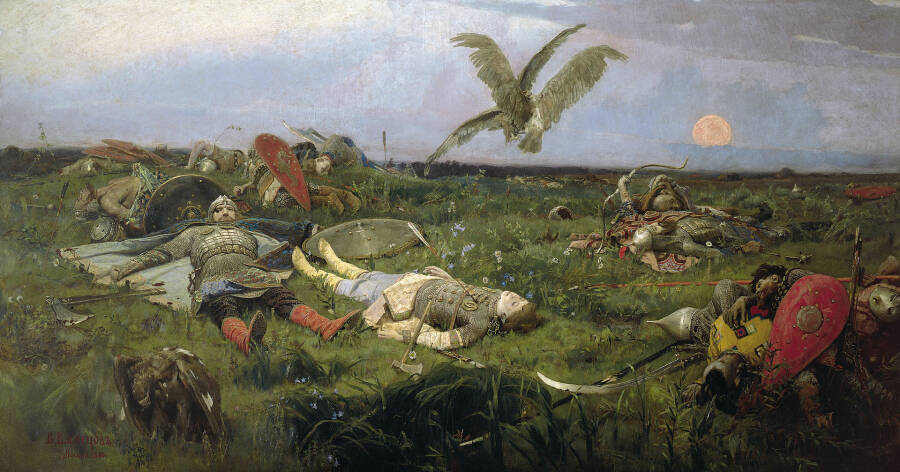Картина Васнецова В. М. «После побоища Игоря Святославича с половцами».