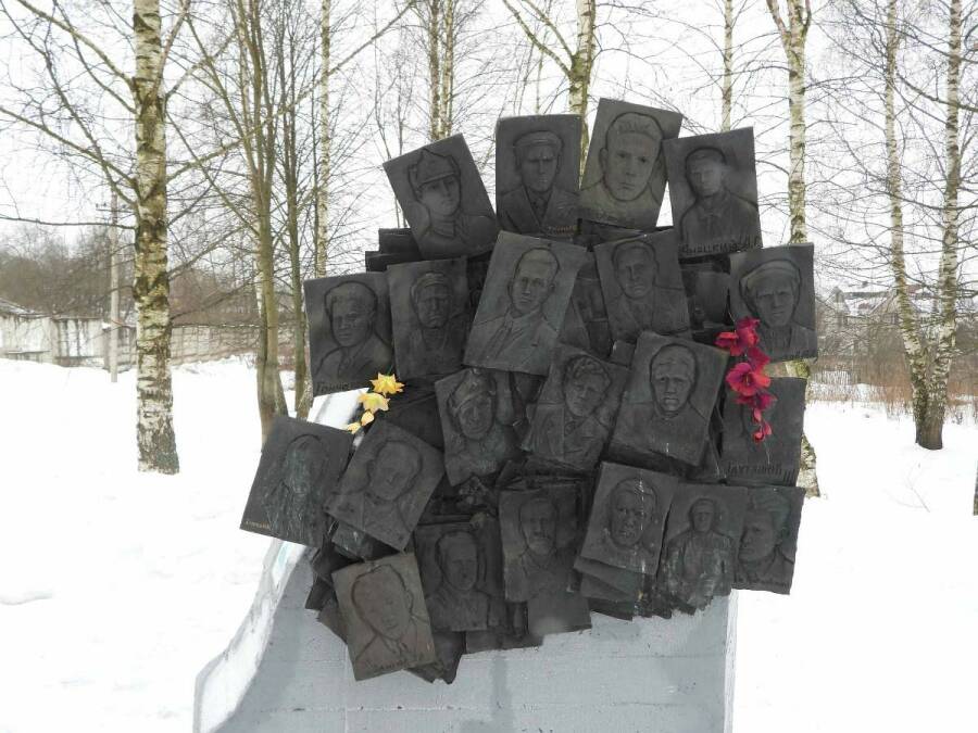 Изображения узников лагеря.