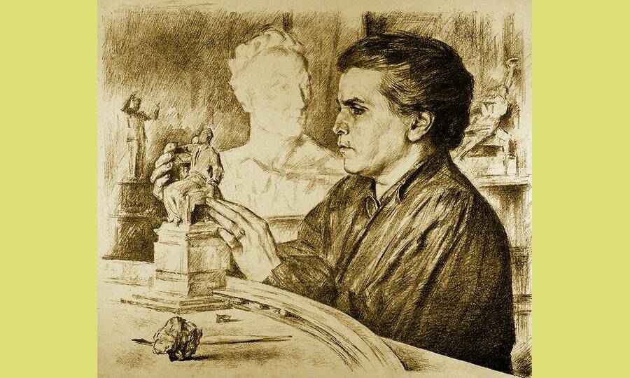 Скульптор В.И. Мухина. Художник Г.С. Верейский, 1944 год. 