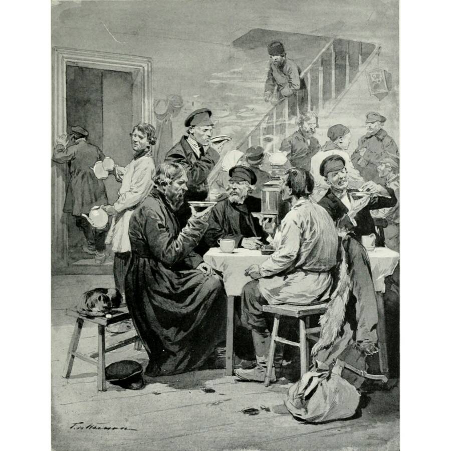 Фредерик де Ханен. Отдых в русской чайной. (1913)