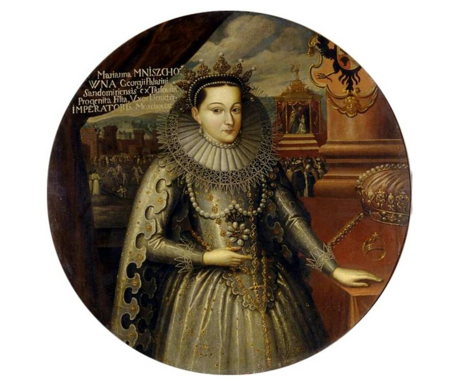 Симон Богушевич «Царица Марина Мнишек в коронационном облачении», 1606 год. Государственный Исторический Музей