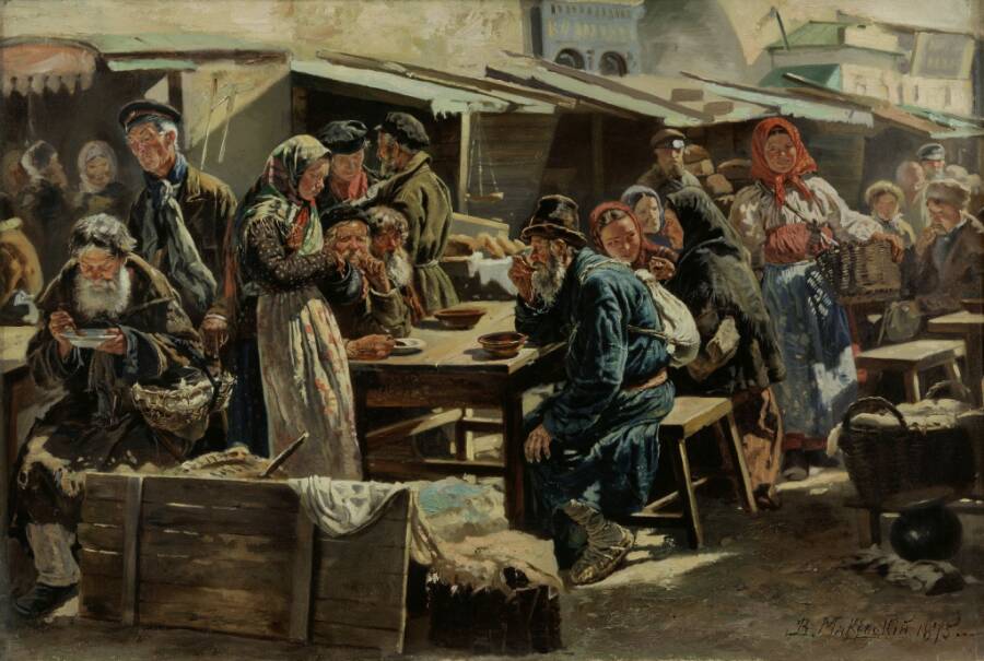 В.Е. Маковский «Обед», 1875 год. Из собрания Третьяковской галереи
