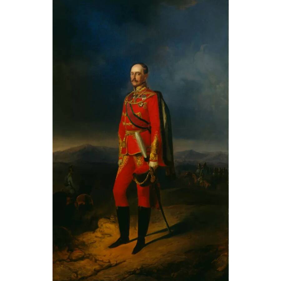 Портрет императора Николая I (1796-1855) в австрийском мундире. Неизвестный художник. Конец 1840-х - начало 1850-х гг.