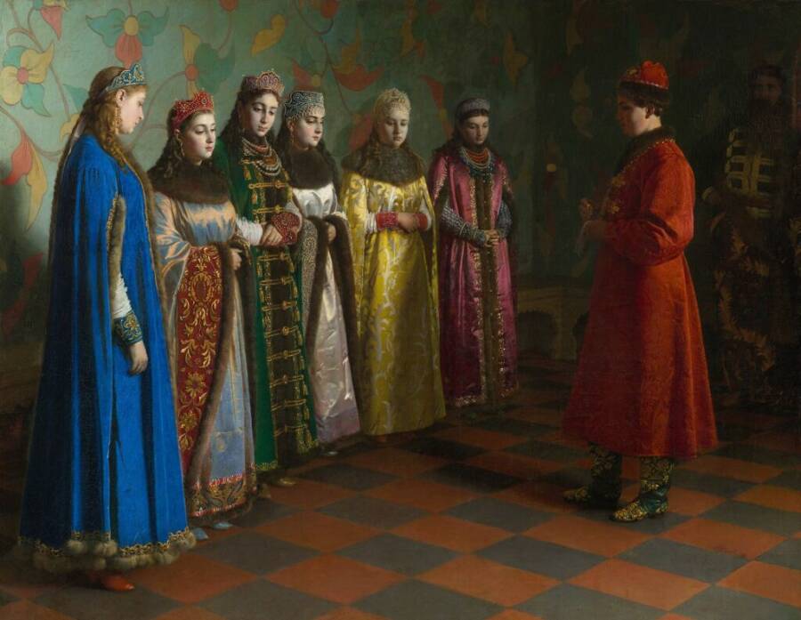 Г.С. Седов «Выбор невесты царем Алексеем Михайловичем», 1882 год. Из собрания Третьяковской галереи