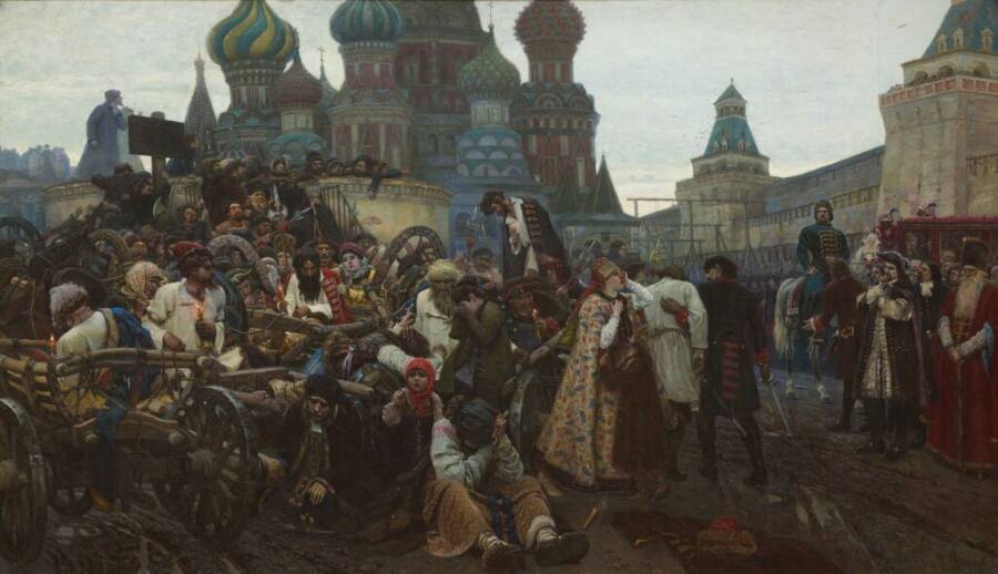 В.И. Суриков «Утро стрелецкой казни», 1881 год. Из собрания Третьяковской галереи
