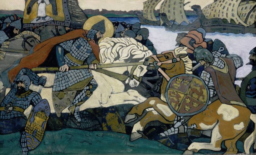 Н.К. Рерих «Александр Невский поражает ярла Биргера», 1904 год. © Государственный Русский музей