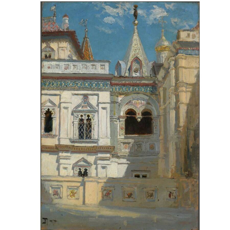 В.Д. Поленов «Теремной дворец в Московском Кремле. Наружный вид», 1877 год. Из собрания Третьяковской галереи