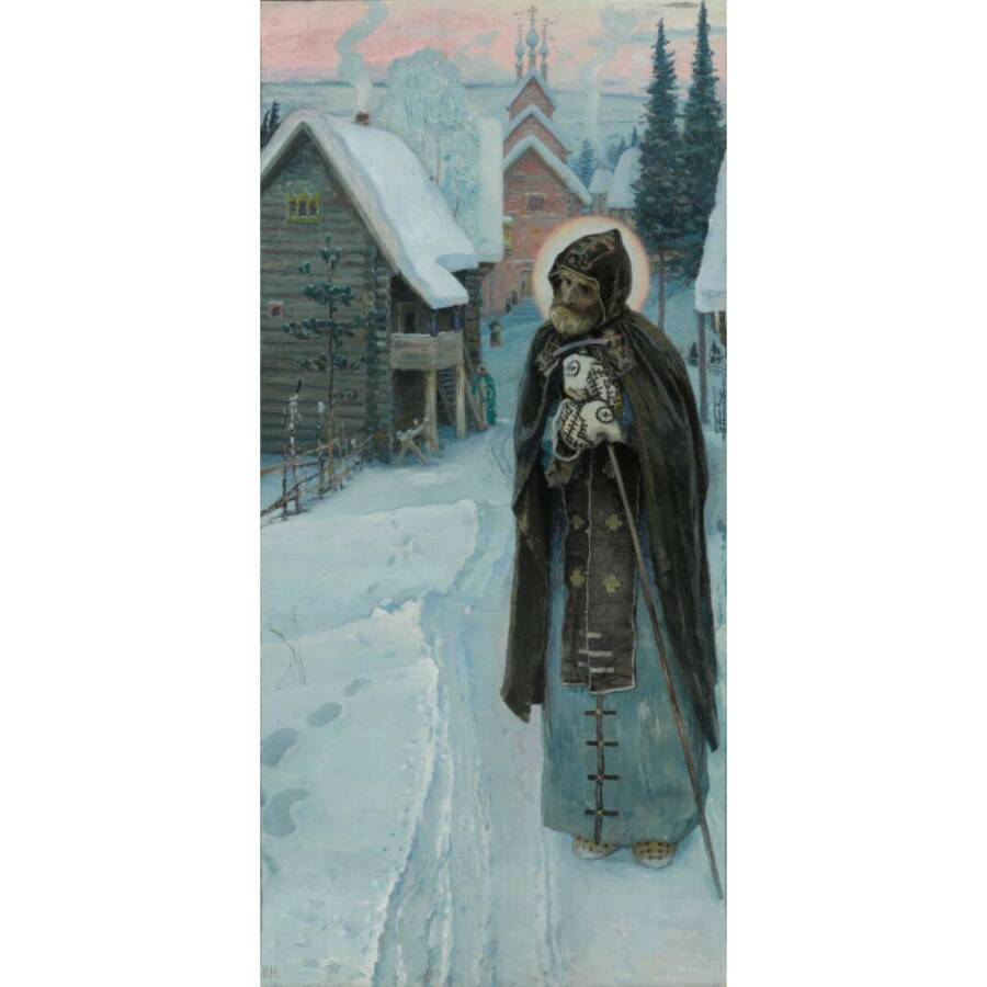 Н.В. Нестеров «Труды преподобного Сергия. Триптих. Правая часть», 1896-1897 гг. Из собрания Третьяковской галереи