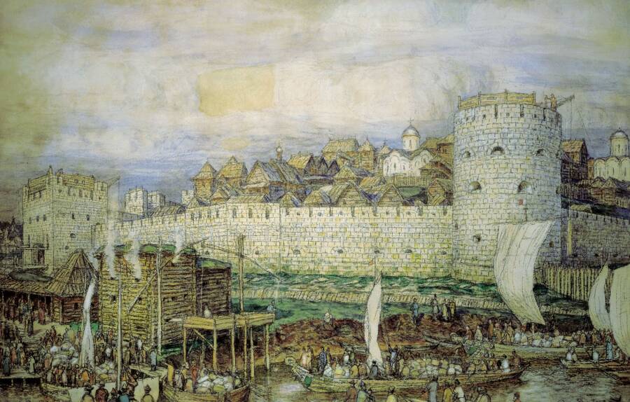А.М. Васнецов Московский кремль при Дмитрии Донском, 1922 год.