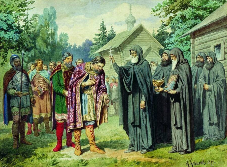 А.Д. Кившенко «Дмитрий Донской и Сергий Радонежский», 1880 год.