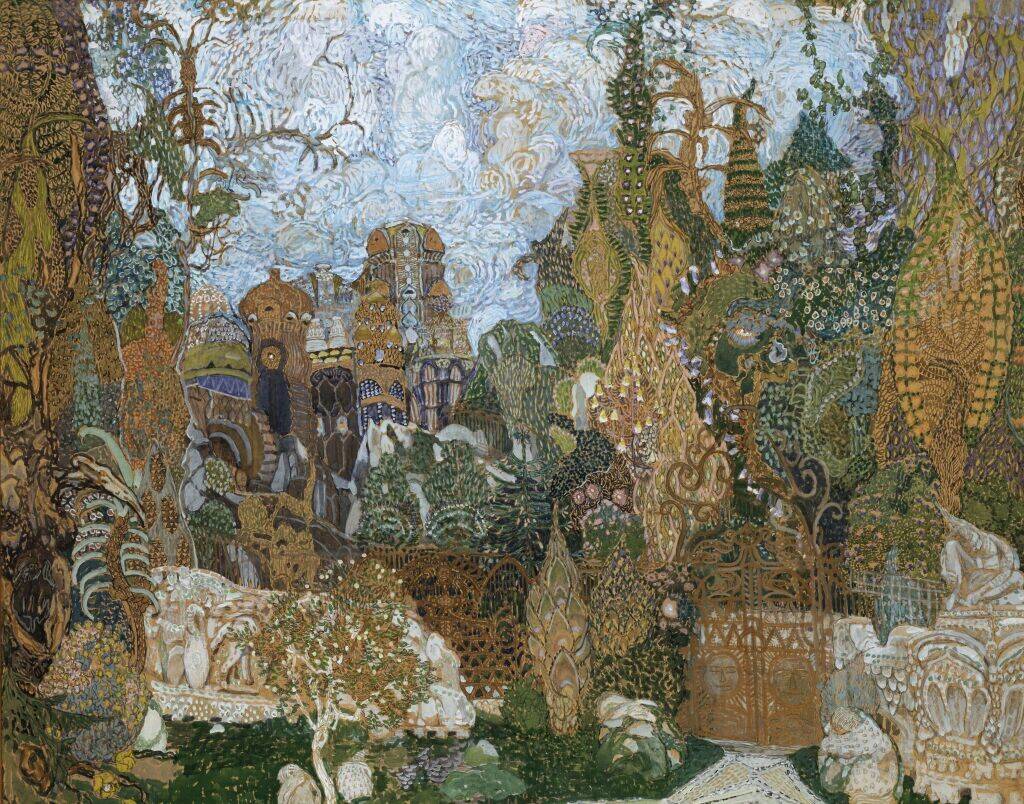 А.Я. Головин. Кощеево царство. Эскиз декорации для постановки балета И.Ф. Стравинского «Жар-птица». Из собрания Третьяковской галереи, 1910 год.