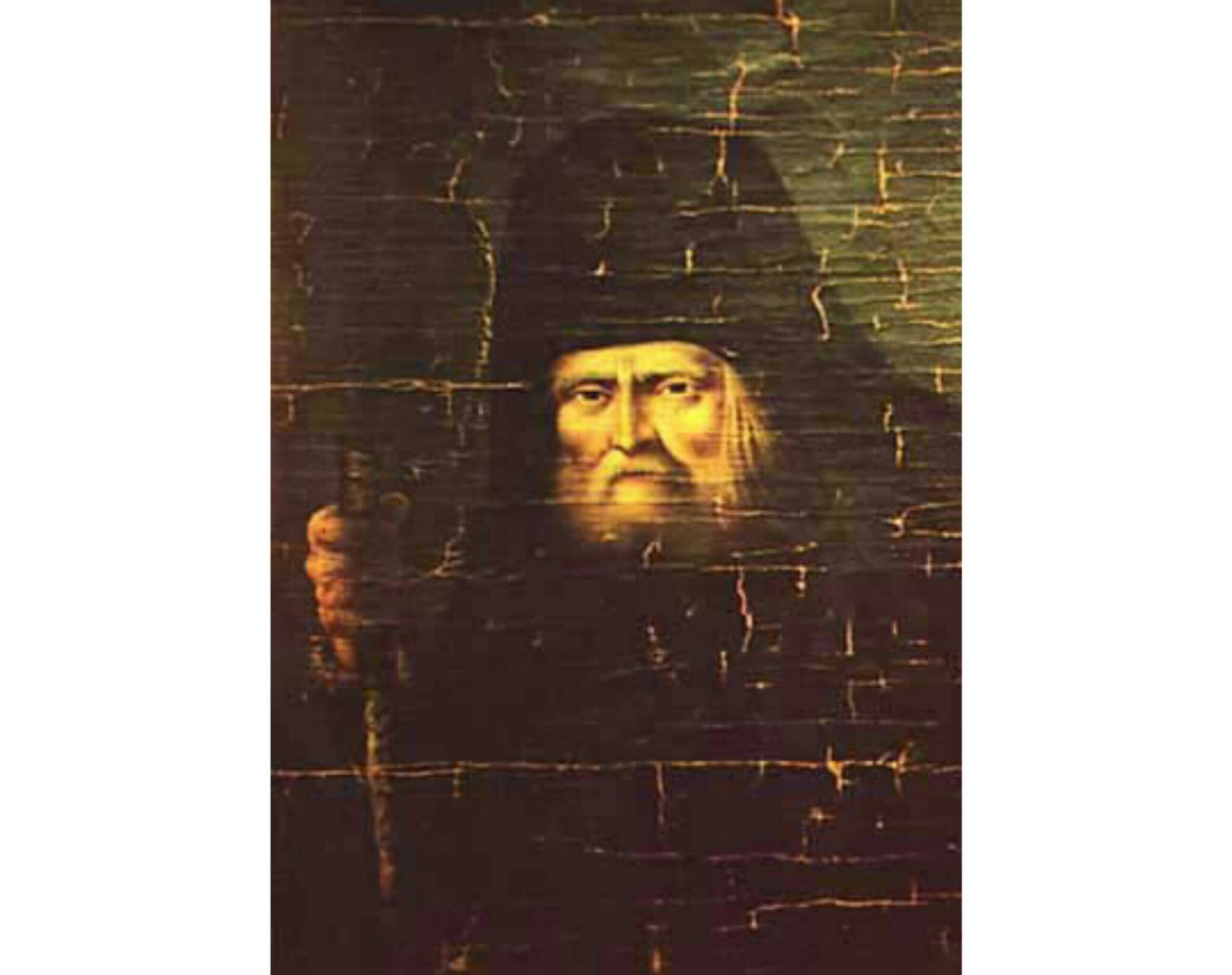Художник Серебряков. Прижизненный портрет преподобного Серафима Саровского, 1828 год. Находится в монастыре Новое Дивеево в США.