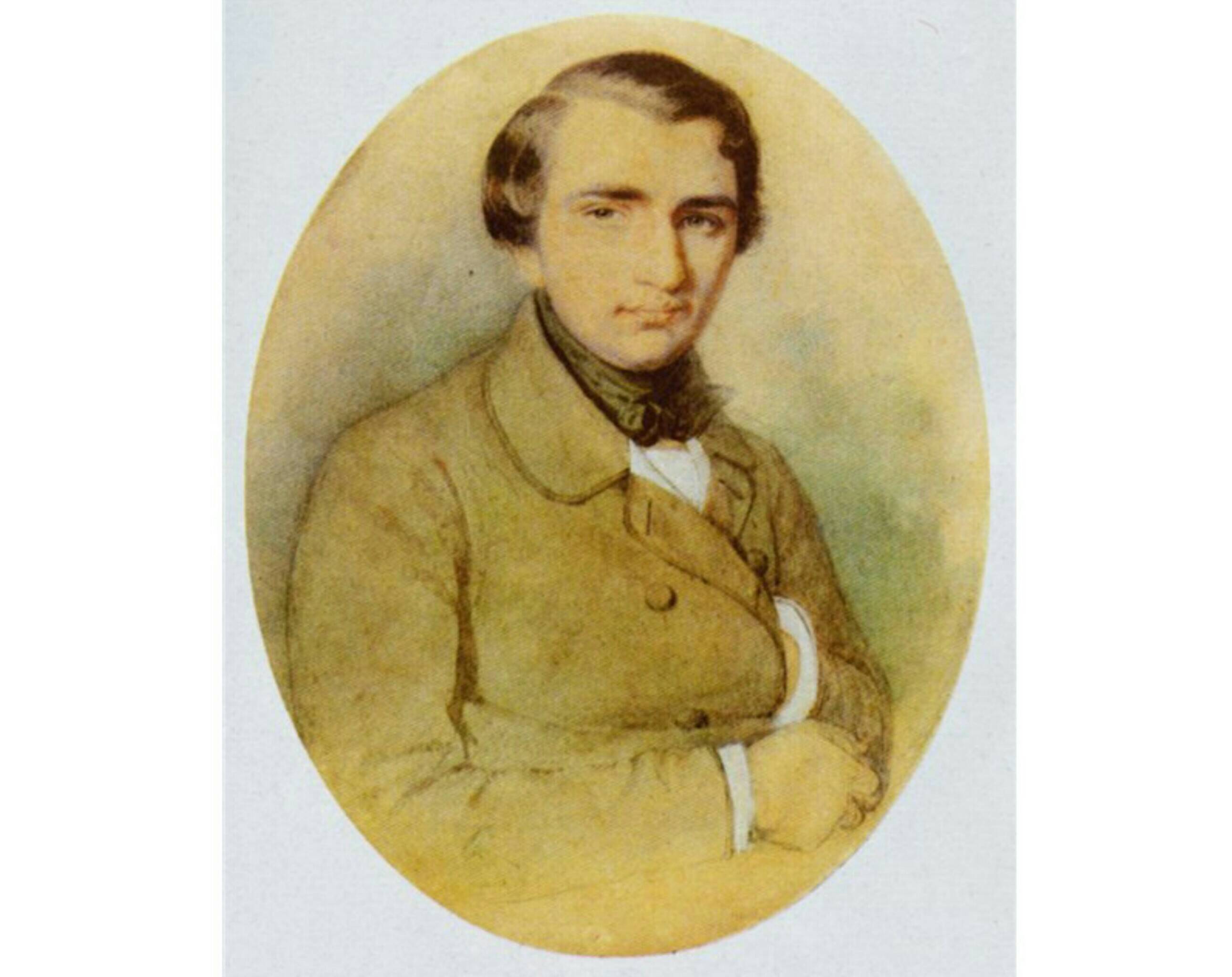 Иван Тургенев в молодости. Рисунок К.А. Горбунова, 1838