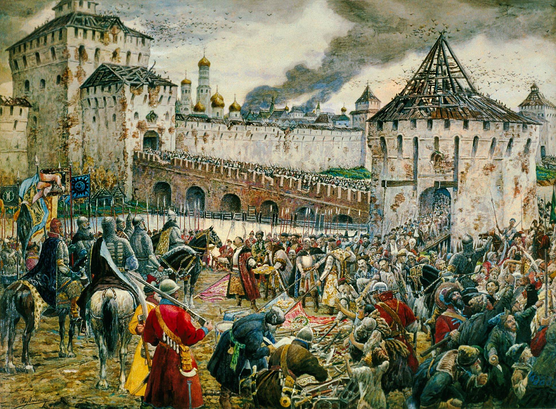 Э.Э. Лисснер «Изгнание поляков из Кремля Пожарским» 1938 год.
