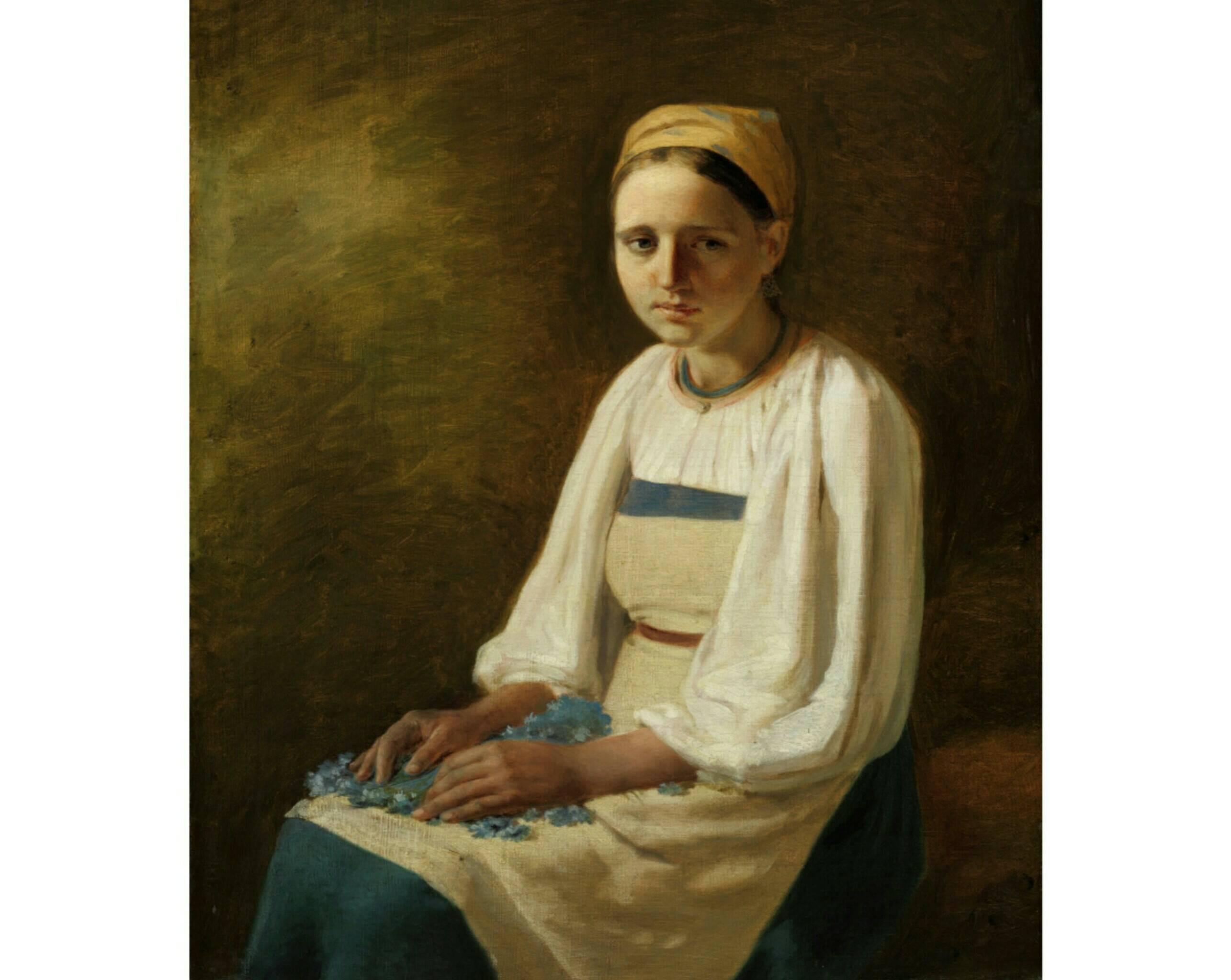 А.Г. Венецианов «Крестьянка с васильками», 1820-е годы. Из собрания Третьяковской галереи.