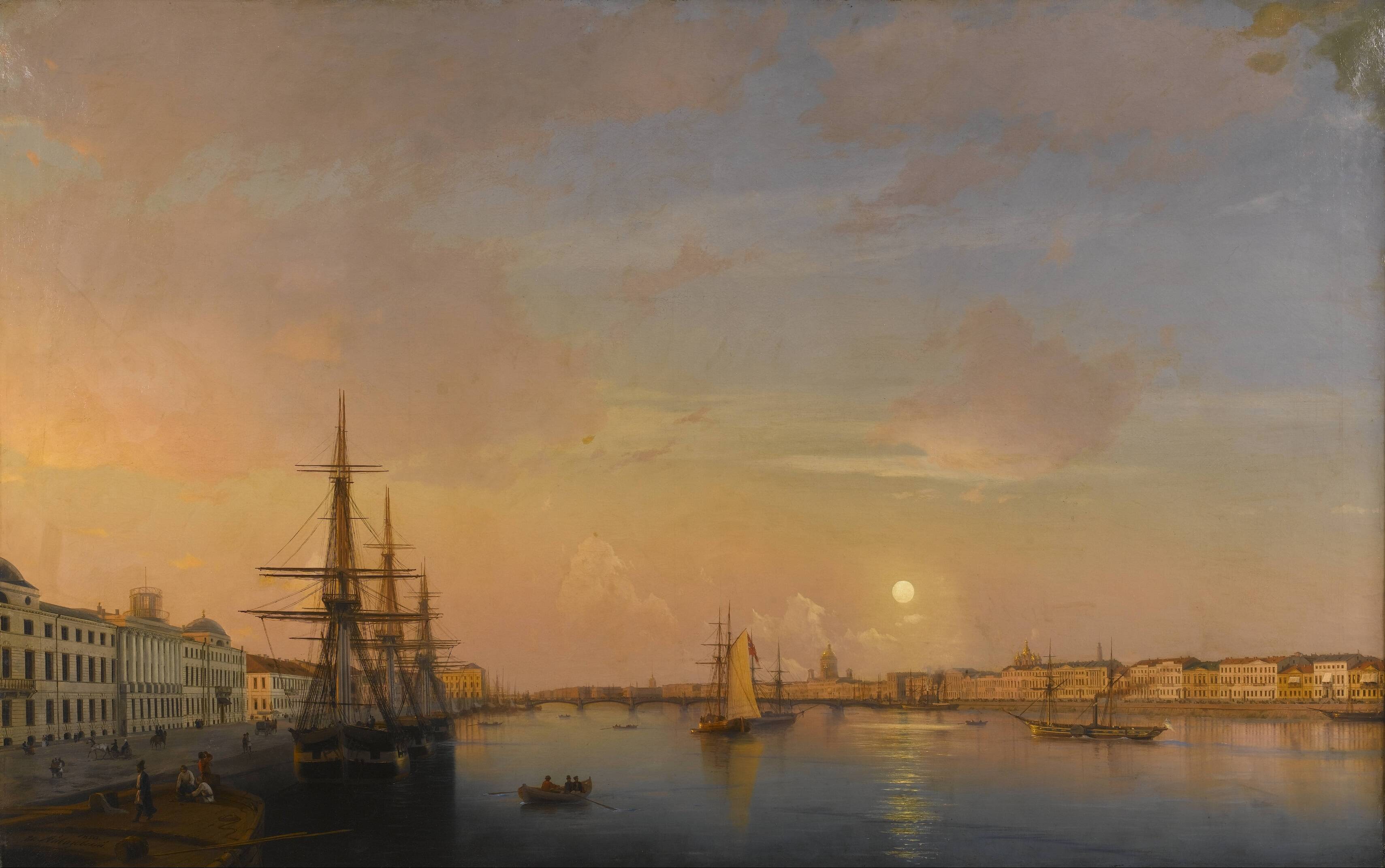 И.К. Айвазовский «Галеон на набережной Санкт-Петербурга», 1850 год