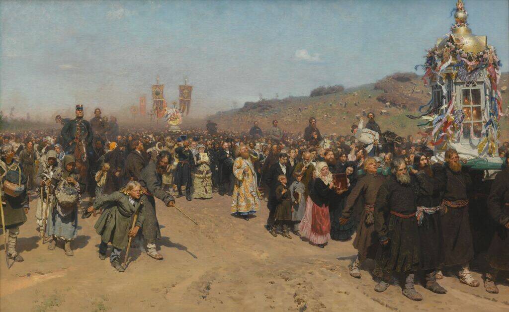 И.Е. Репин «Крестный ход в Курской губернии», 1881–1883 гг. Из собрания Третьяковской галереи