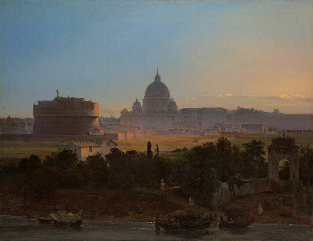 В.Е. Раев «Рим вечером. Вид на замок Св. Ангела и собор Св. Петра», 1843 год. Из собрания Третьяковской галереи.