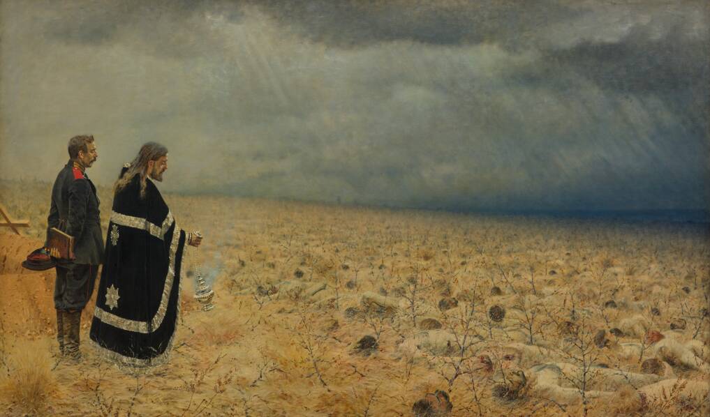 В.В. Верещагин «Побежденные. Панихида», 1878-1879 гг. Из собрания Третьяковской галереи
