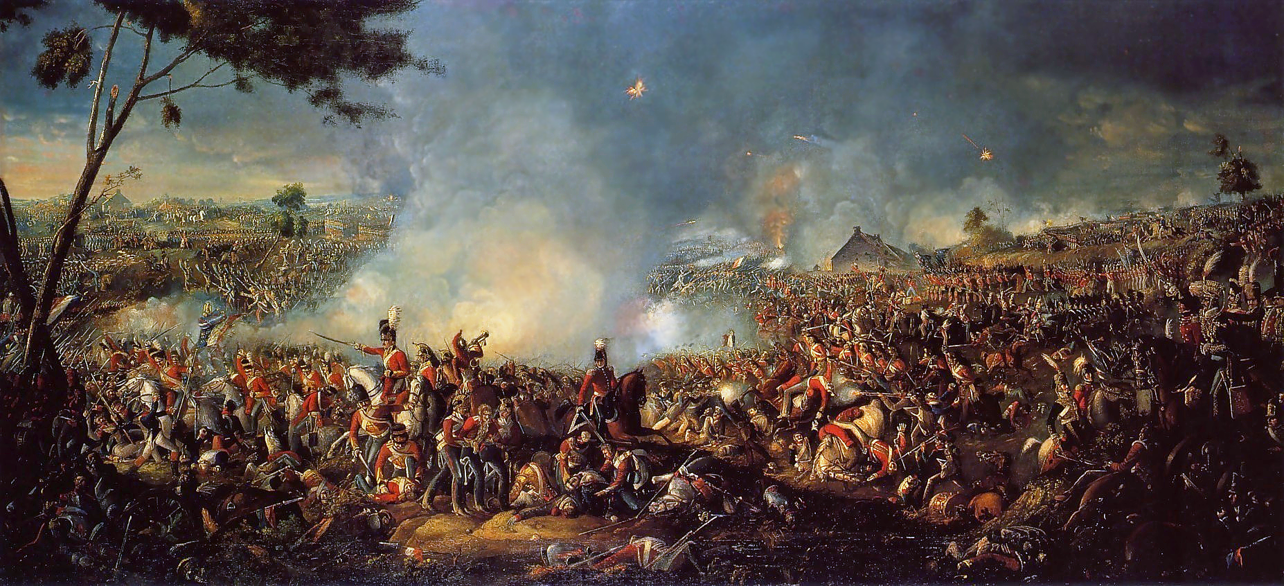 Картина Уильяма Сэдлера «Битва при Ватерлоо». 1815 год. Галерея Пимс в Лондоне.
