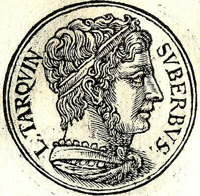 Тарквиний Гордый. Портрет из сборника биографий Promptuarii Iconum Insigniorum, 1553 год