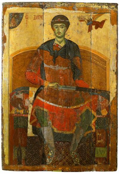 Икона «Дмитрий Солунский на троне». Начало XIII в.