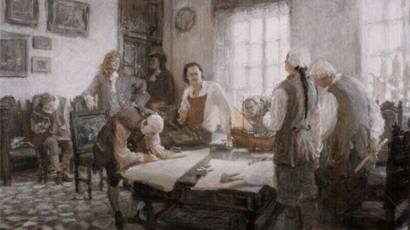 Указом Петра I в Москве создана Школа математических и навигацких наук