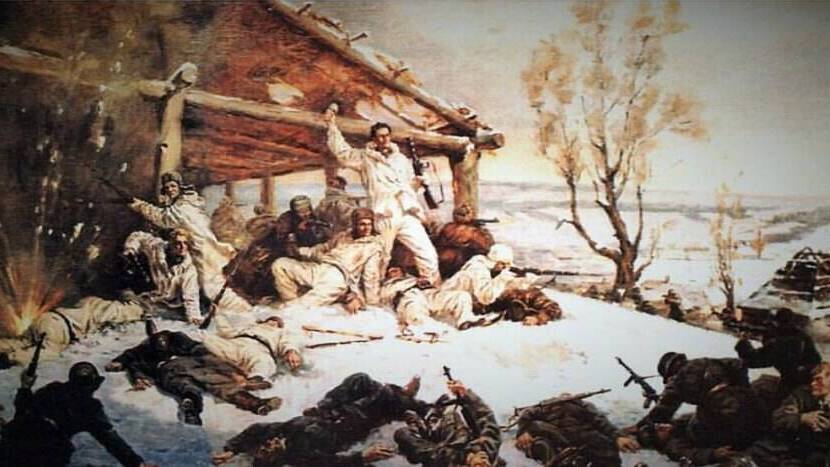 Подвиг чекистов-лыжников в д. Хлуднево