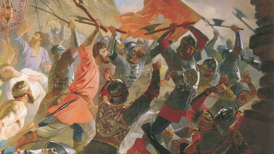 Разгром поляков, ворвавшихся во Псков после осады